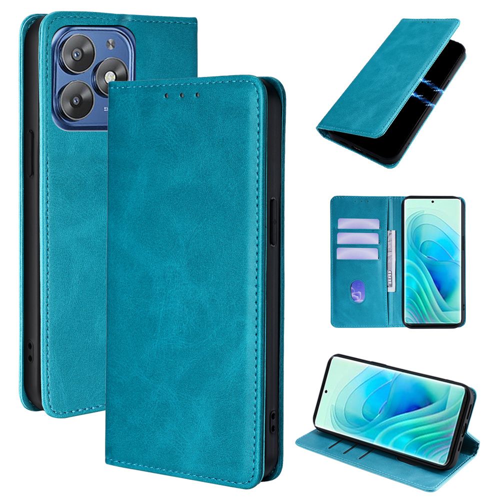 Itel S23 Plus 6.78" Flip Cover Wallet Design Cards Slots  Strong Magnetic Pair Suction PU Leather Case