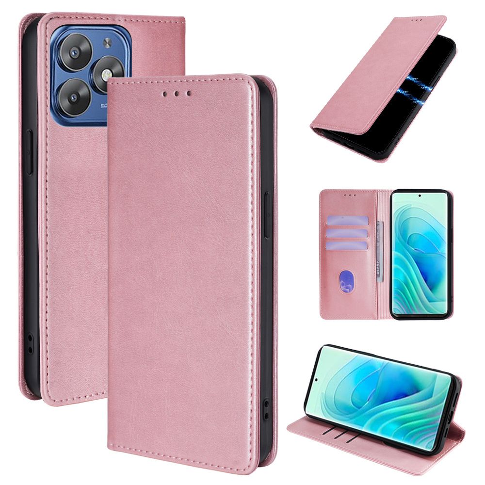 Itel S23 Plus 6.78" Flip Cover Wallet Design Cards Slots  Strong Magnetic Pair Suction PU Leather Case