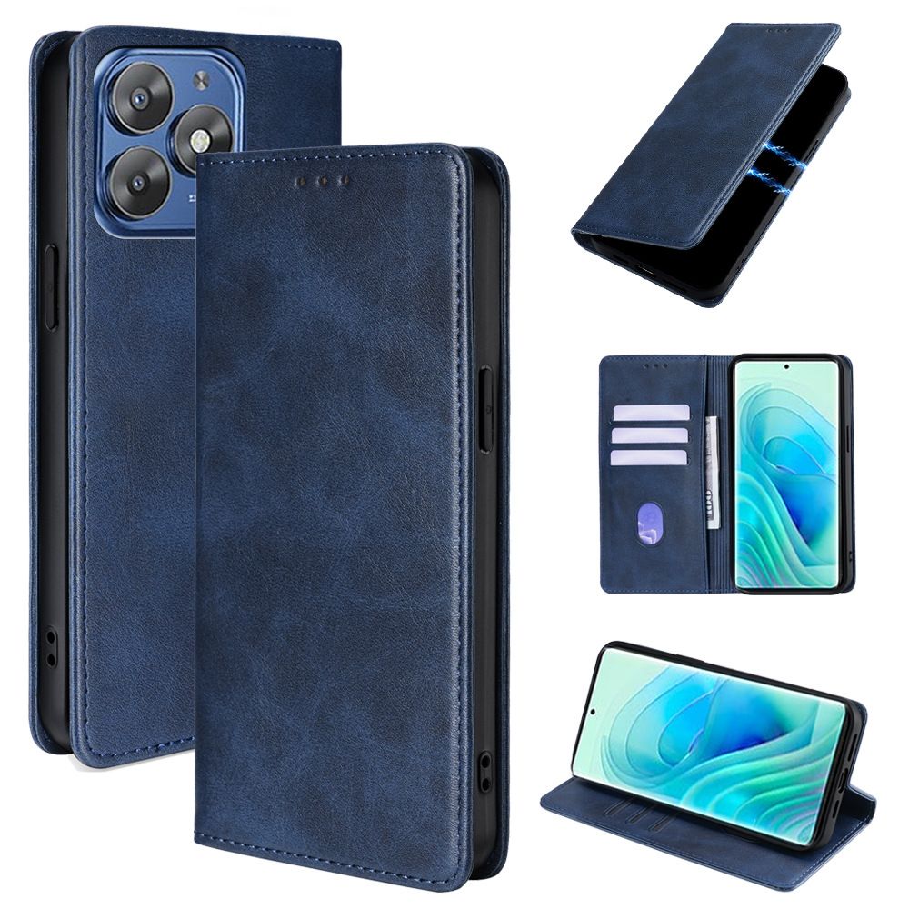 Itel S23 Plus 6.78" Flip Cover Wallet Design Cards Slots  Strong Magnetic Pair Suction PU Leather Case