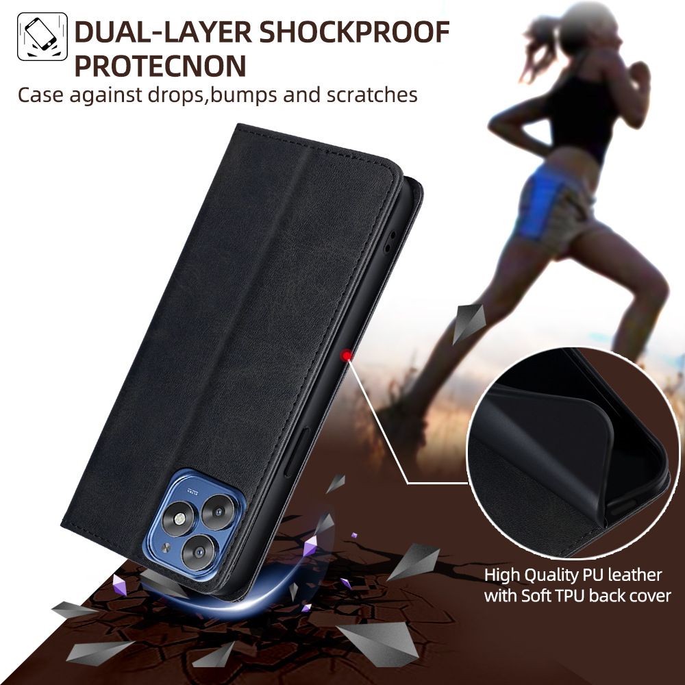 Itel S23 Plus 6.78" Flip Cover Wallet Design Cards Slots  Strong Magnetic Pair Suction PU Leather Case