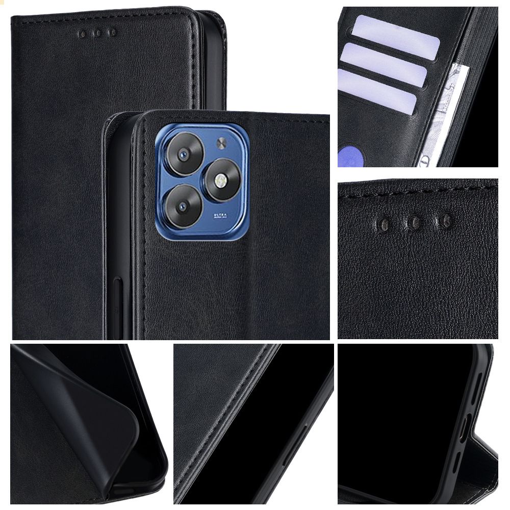 Itel S23 Plus 6.78" Flip Cover Wallet Design Cards Slots  Strong Magnetic Pair Suction PU Leather Case