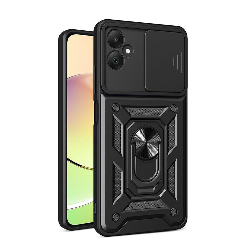 Samsung Galaxy A05 6.7" Phone Case with Sliding Camera Cover,Heavy Duty Rugged Military Grade Shockproof Built-in 360° Magnetic Stand Holder