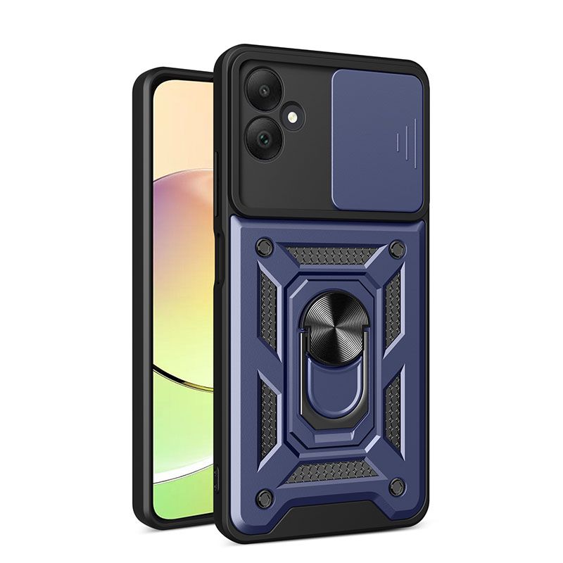 Samsung Galaxy A05 6.7" Phone Case with Sliding Camera Cover,Heavy Duty Rugged Military Grade Shockproof Built-in 360° Magnetic Stand Holder