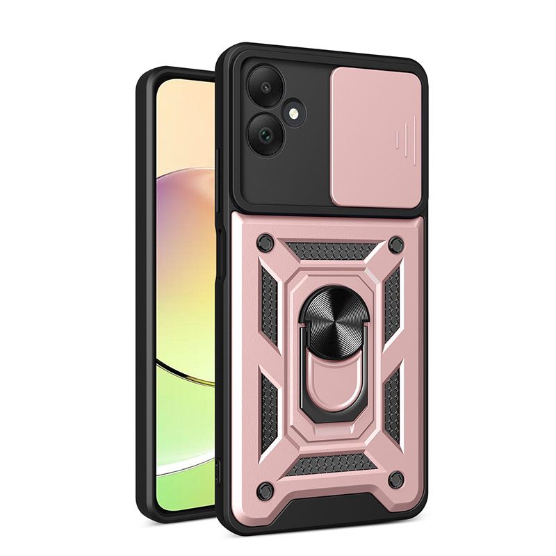 Samsung Galaxy A05 6.7" Phone Case with Sliding Camera Cover,Heavy Duty Rugged Military Grade Shockproof Built-in 360° Magnetic Stand Holder