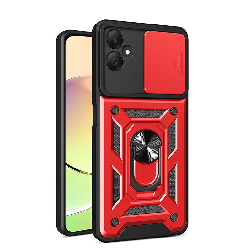 Samsung Galaxy A05 6.7" Phone Case with Sliding Camera Cover,Heavy Duty Rugged Military Grade Shockproof Built-in 360° Magnetic Stand Holder