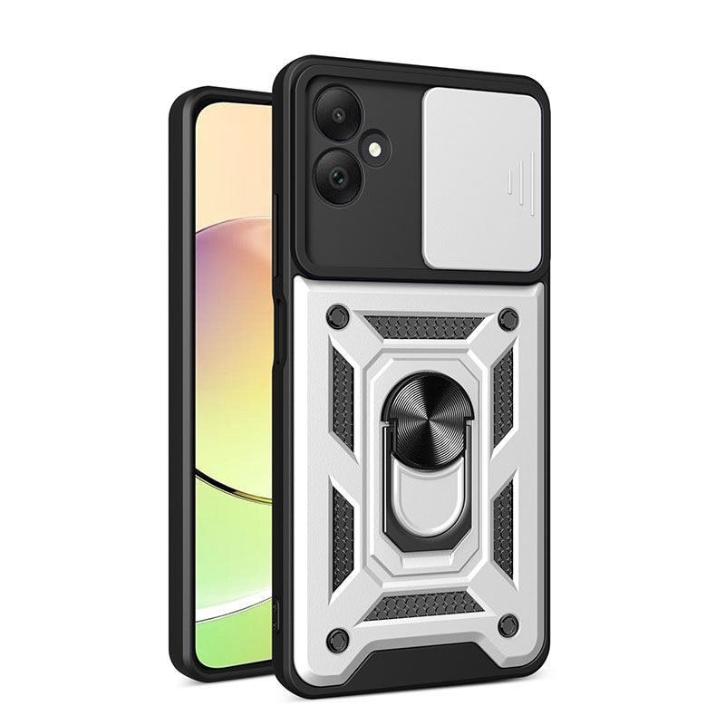 Samsung Galaxy A05 6.7" Phone Case with Sliding Camera Cover,Heavy Duty Rugged Military Grade Shockproof Built-in 360° Magnetic Stand Holder