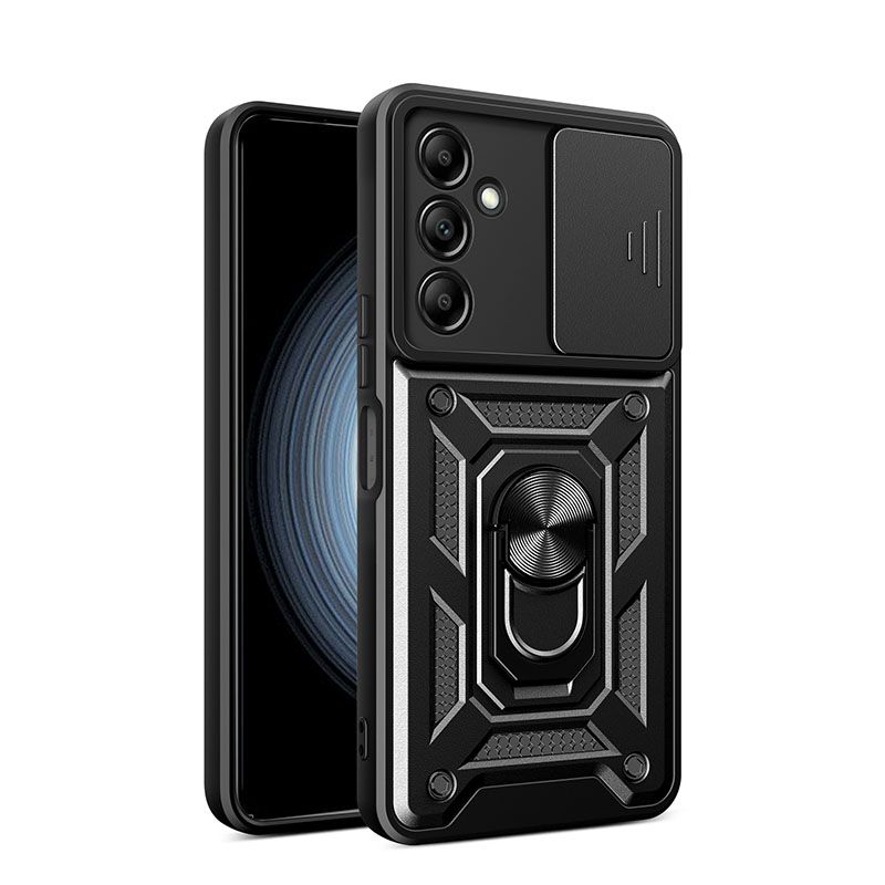 Samsung Galaxy A15 5G/4G Phone Case with Sliding Camera Cover,Heavy Duty Rugged Military Grade Shockproof Built-in 360° Magnetic Stand Holder
