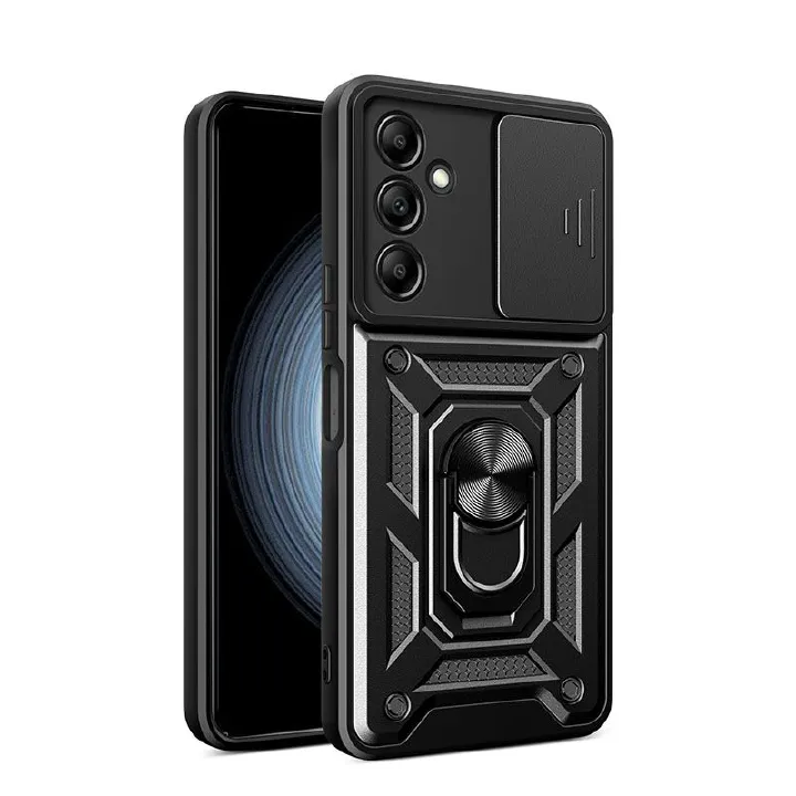 Samsung Galaxy A15 5G/4G Phone Case with Sliding Camera Cover,Heavy Duty Rugged Military Grade Shockproof Built-in 360° Magnetic Stand Holder