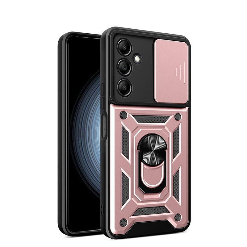 Samsung Galaxy A15 5G/4G Phone Case with Sliding Camera Cover,Heavy Duty Rugged Military Grade Shockproof Built-in 360° Magnetic Stand Holder