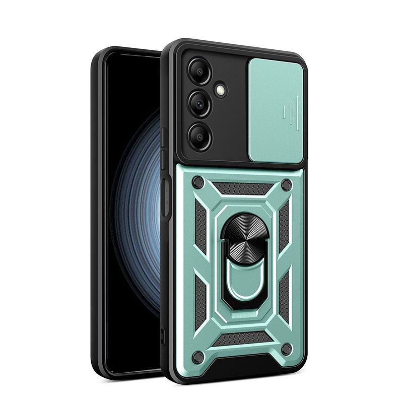 Samsung Galaxy A15 5G/4G Phone Case with Sliding Camera Cover,Heavy Duty Rugged Military Grade Shockproof Built-in 360° Magnetic Stand Holder