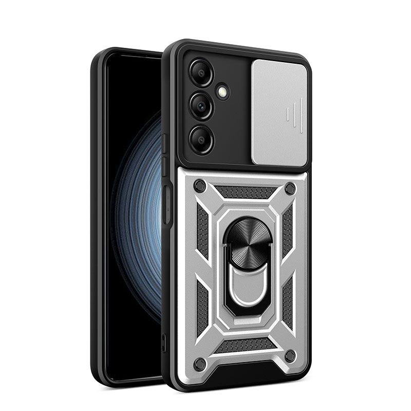 Samsung Galaxy A15 5G/4G Phone Case with Sliding Camera Cover,Heavy Duty Rugged Military Grade Shockproof Built-in 360° Magnetic Stand Holder
