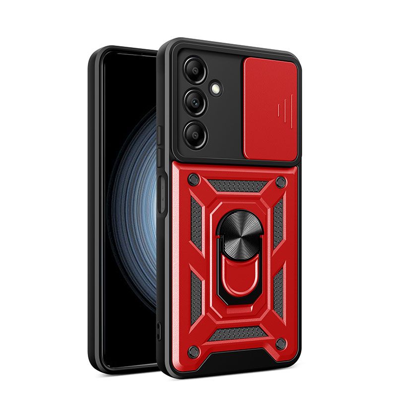 Samsung Galaxy A15 5G/4G Phone Case with Sliding Camera Cover,Heavy Duty Rugged Military Grade Shockproof Built-in 360° Magnetic Stand Holder