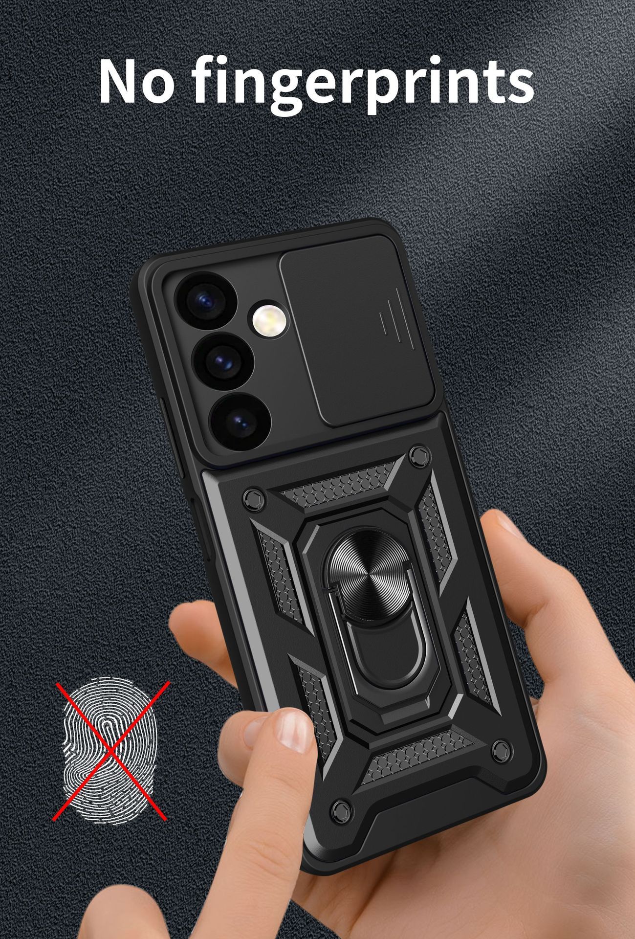 Samsung Galaxy S24 Phone Case with Sliding Camera Cover,Heavy Duty Rugged Military Grade Shockproof Built-in 360° Magnetic Stand Holder