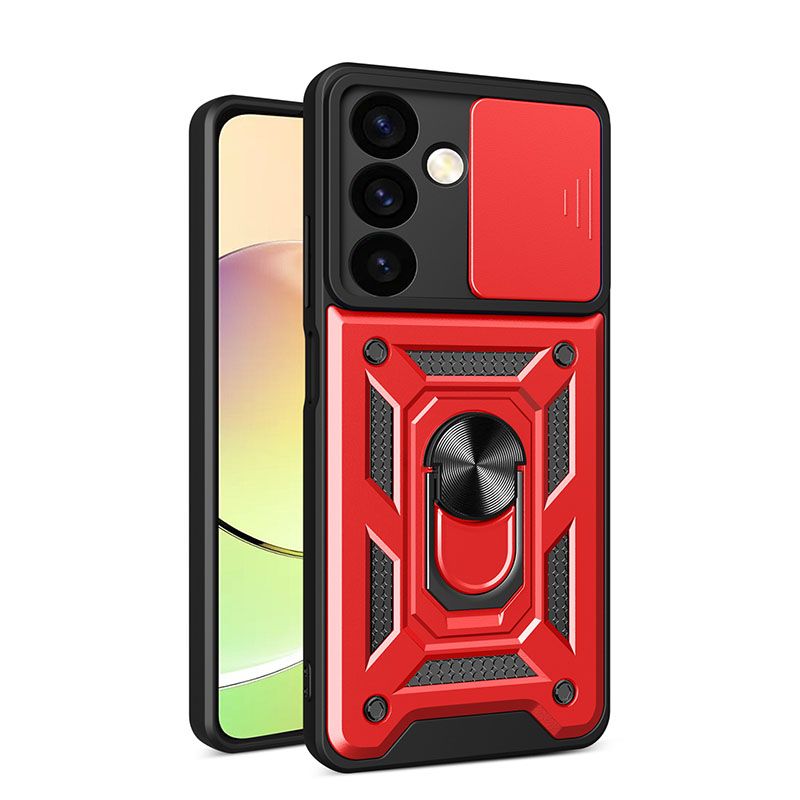 Samsung Galaxy S24 Phone Case with Sliding Camera Cover,Heavy Duty Rugged Military Grade Shockproof Built-in 360° Magnetic Stand Holder