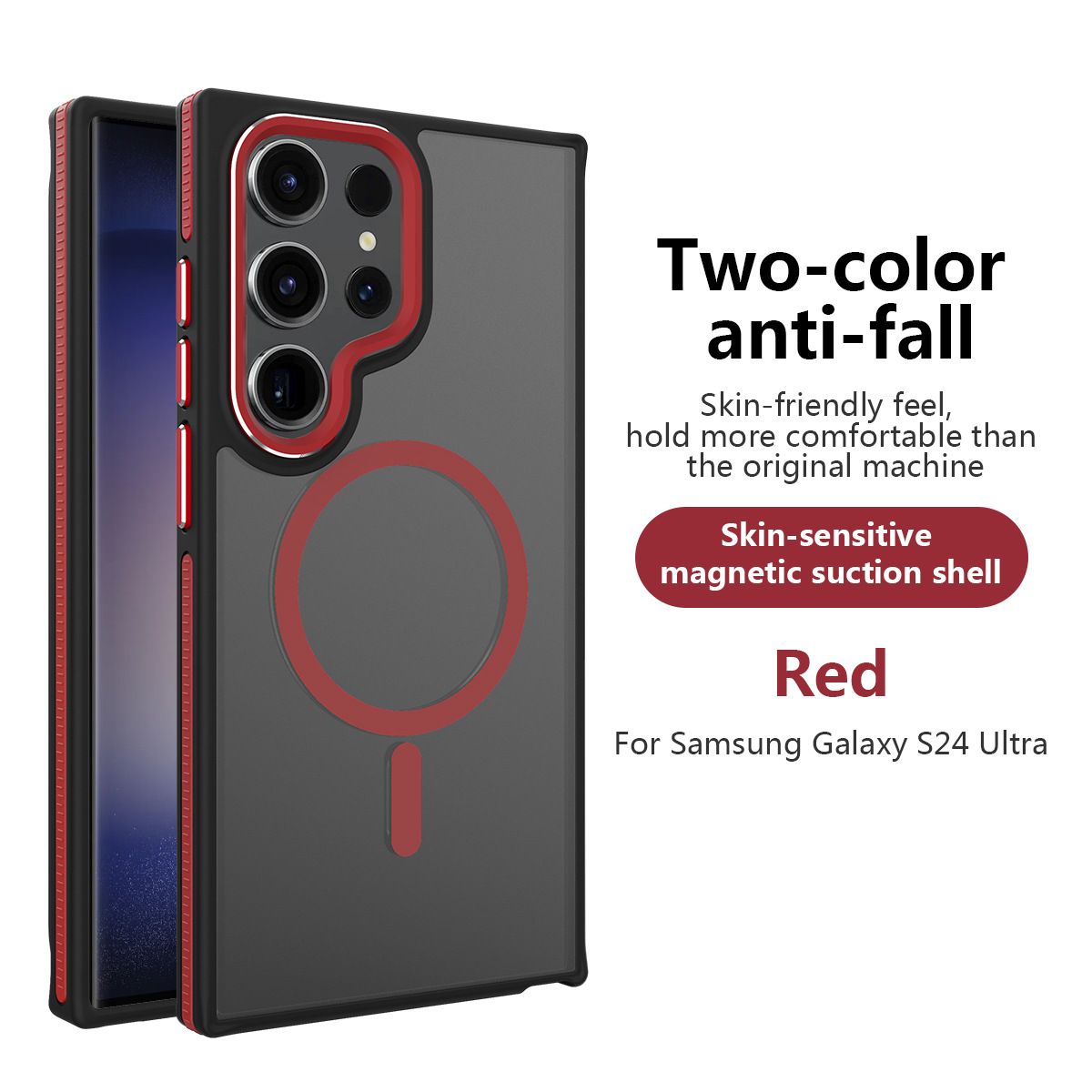 Phone Case for Samsung Galaxy S24 Ultra Skin-friendly feel Matte Magnetic Cover