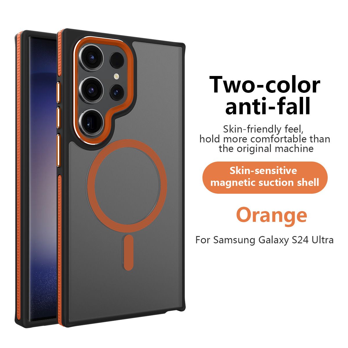 Phone Case for Samsung Galaxy S24 Ultra Skin-friendly feel Matte Magnetic Cover