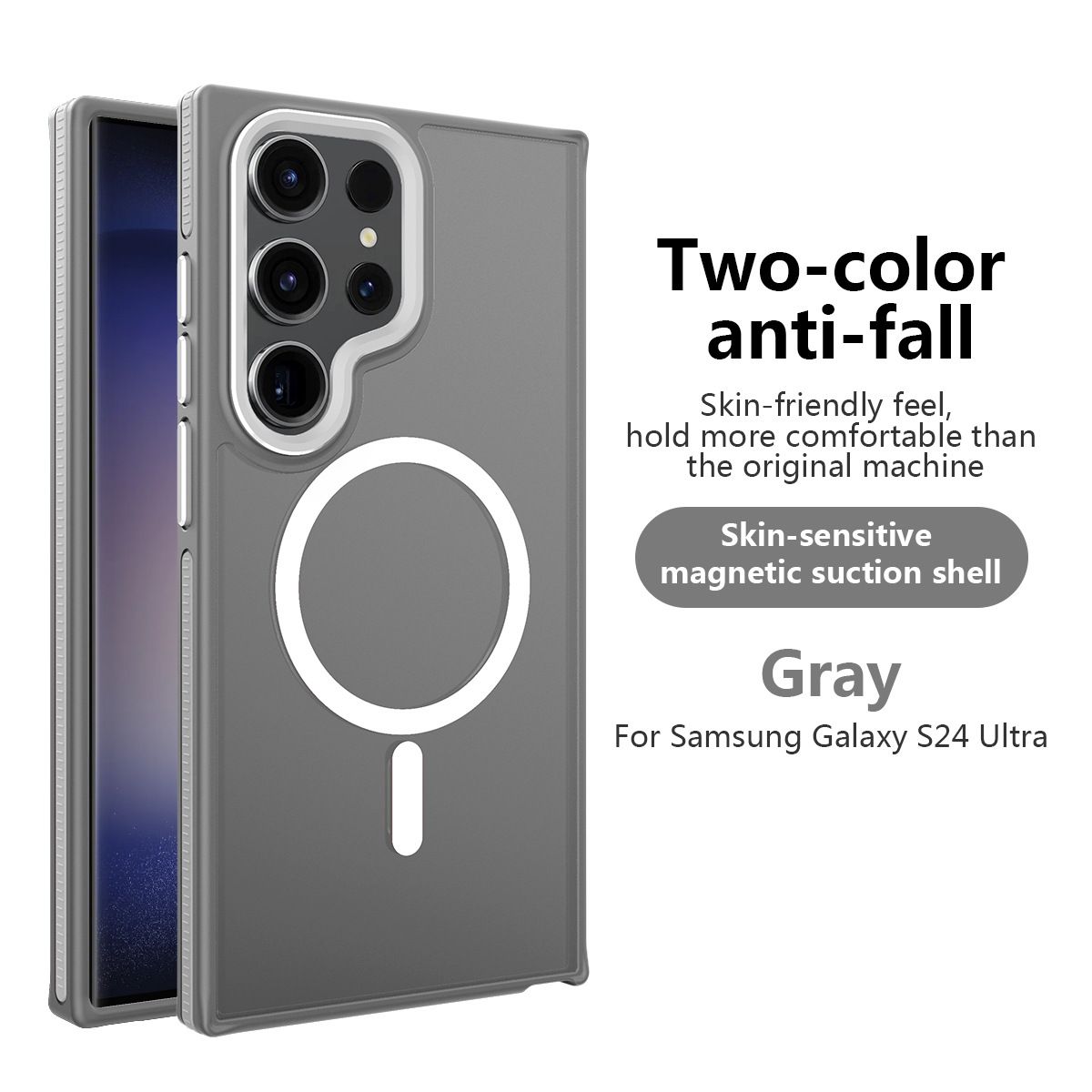 Phone Case for Samsung Galaxy S24 Ultra Skin-friendly feel Matte Magnetic Cover