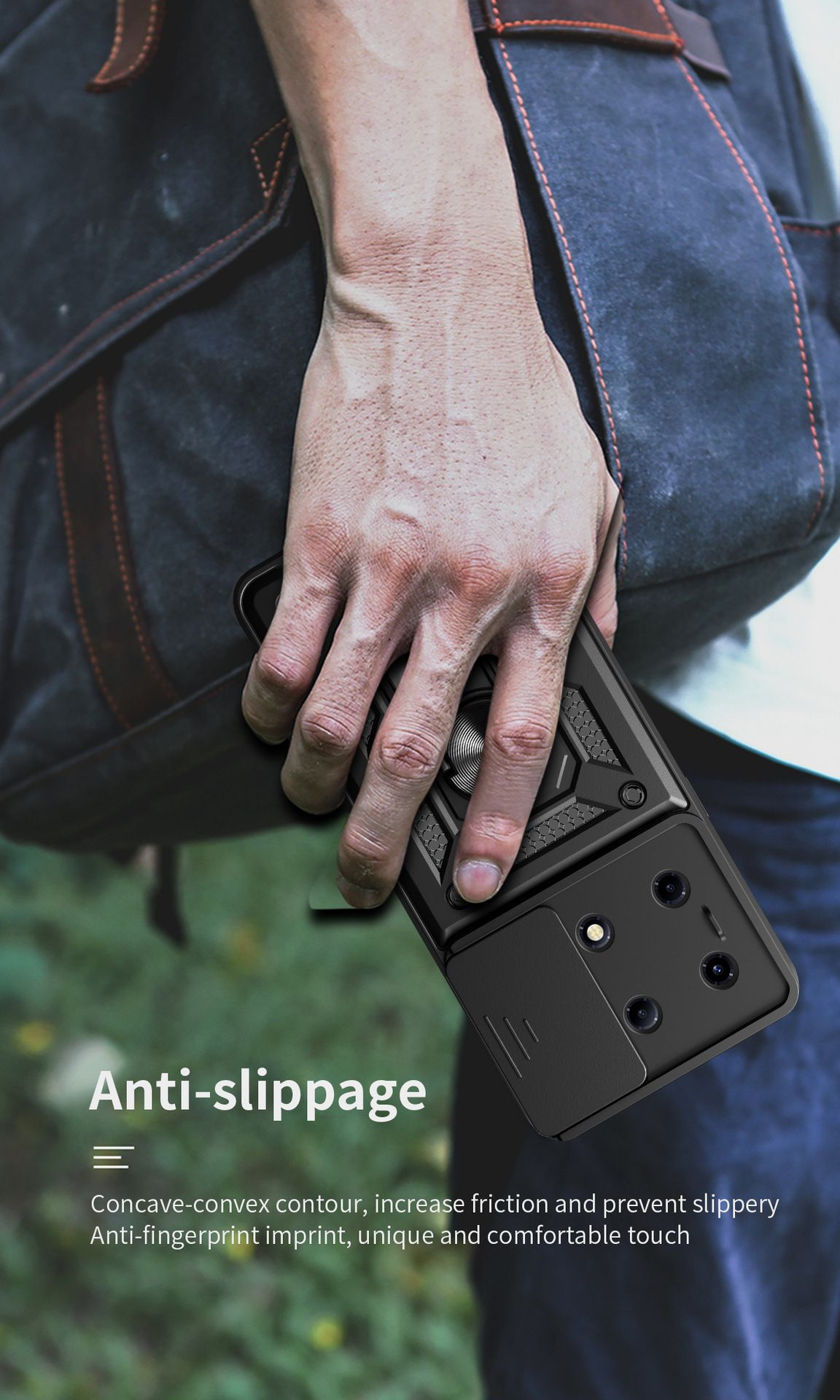 Infinix Note 30 VIP Phone Case with Sliding Camera Cover,Heavy Duty Rugged Military Grade Shockproof Built-in 360° Magnetic Stand Holder