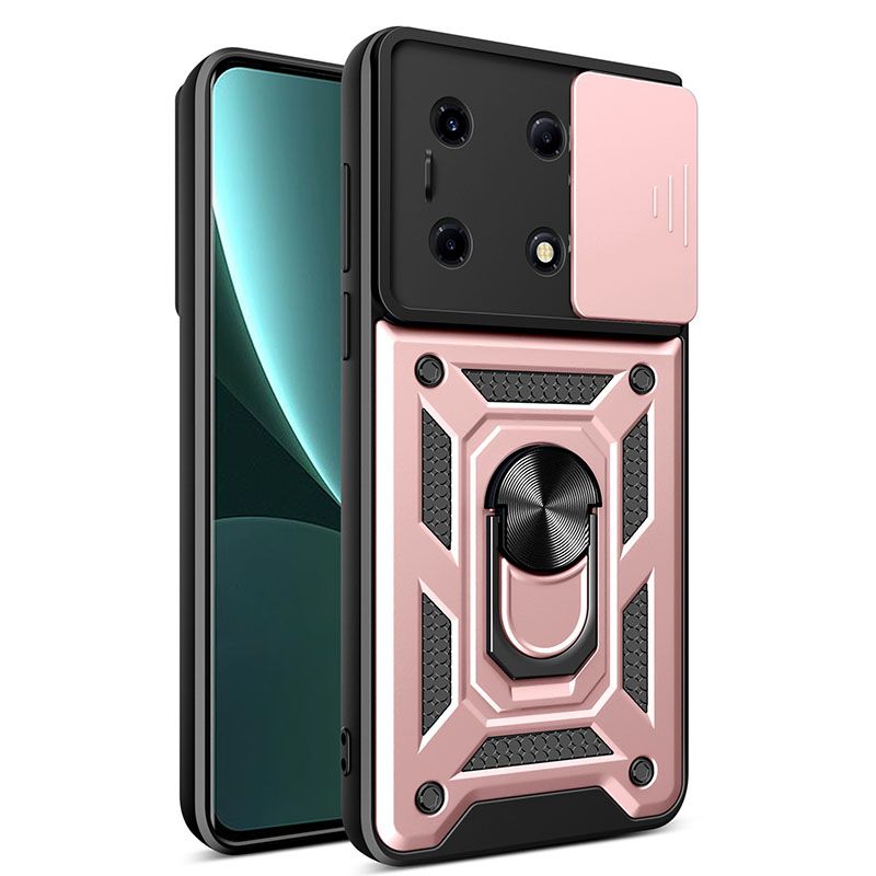 Infinix Note 30 VIP Phone Case with Sliding Camera Cover,Heavy Duty Rugged Military Grade Shockproof Built-in 360° Magnetic Stand Holder