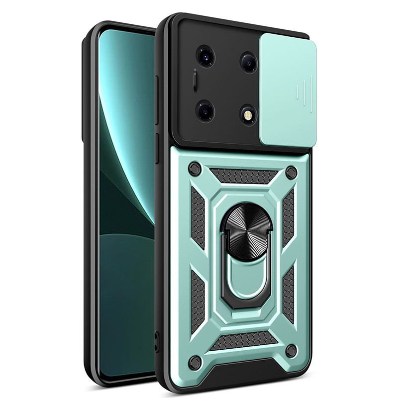 Infinix Note 30 VIP Phone Case with Sliding Camera Cover,Heavy Duty Rugged Military Grade Shockproof Built-in 360° Magnetic Stand Holder