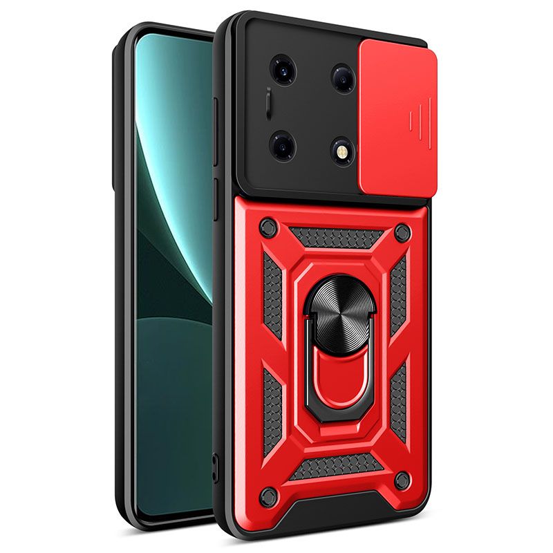 Infinix Note 30 VIP Phone Case with Sliding Camera Cover,Heavy Duty Rugged Military Grade Shockproof Built-in 360° Magnetic Stand Holder