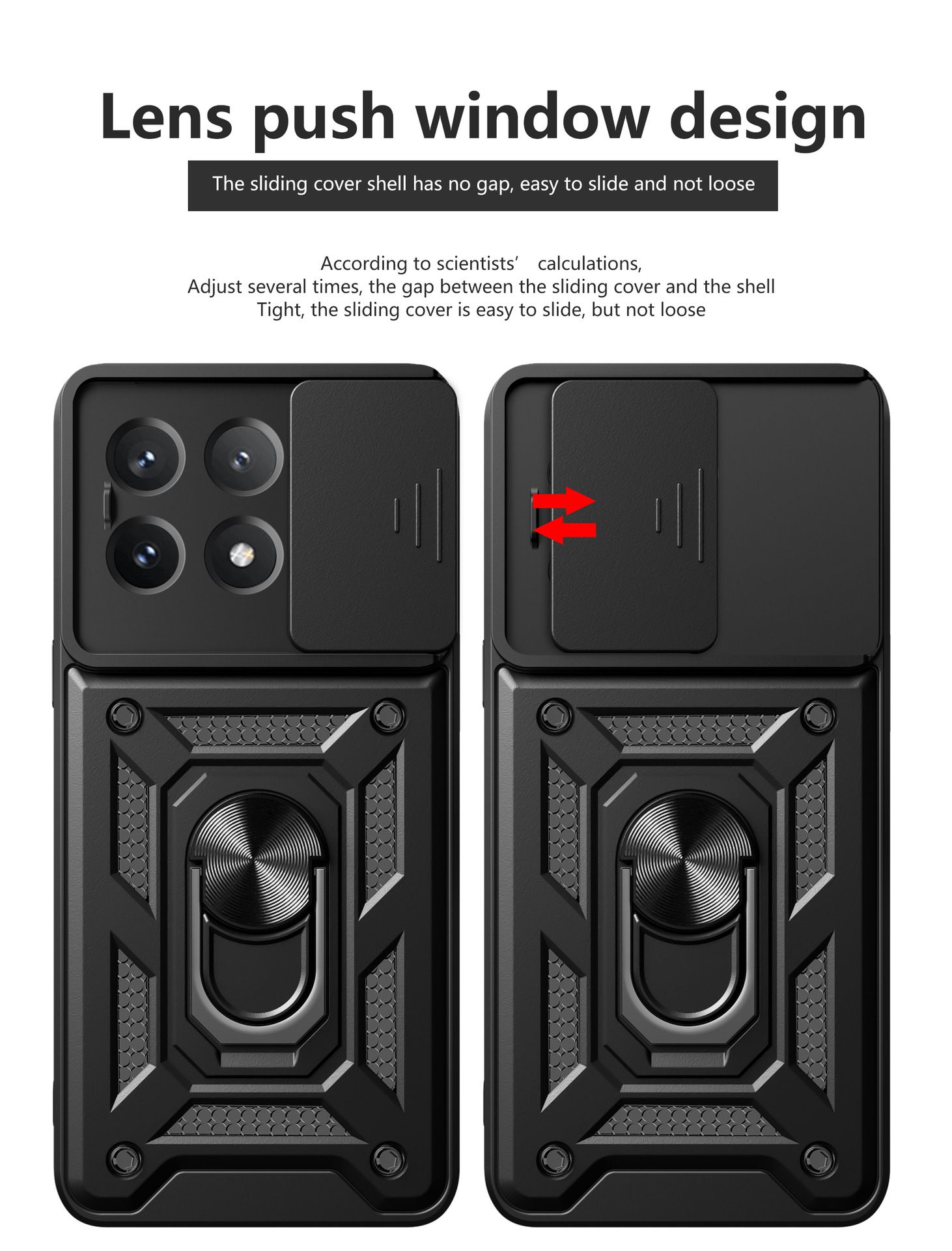 Xiaomi Poco X6 Pro 5G Phone Case with Sliding Camera Cover,Heavy Duty Rugged Military Grade Shockproof Built-in 360° Magnetic Stand Holder