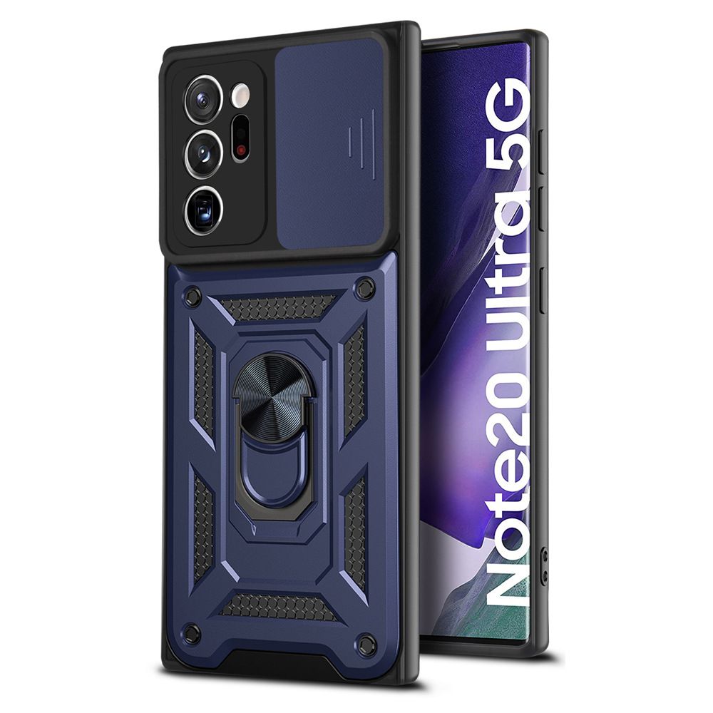 Samsung Galaxy Note20 Ultra Phone Case with Sliding Camera Cover,Heavy Duty Rugged Military Grade Shockproof Built-in 360° Magnetic Stand Holder