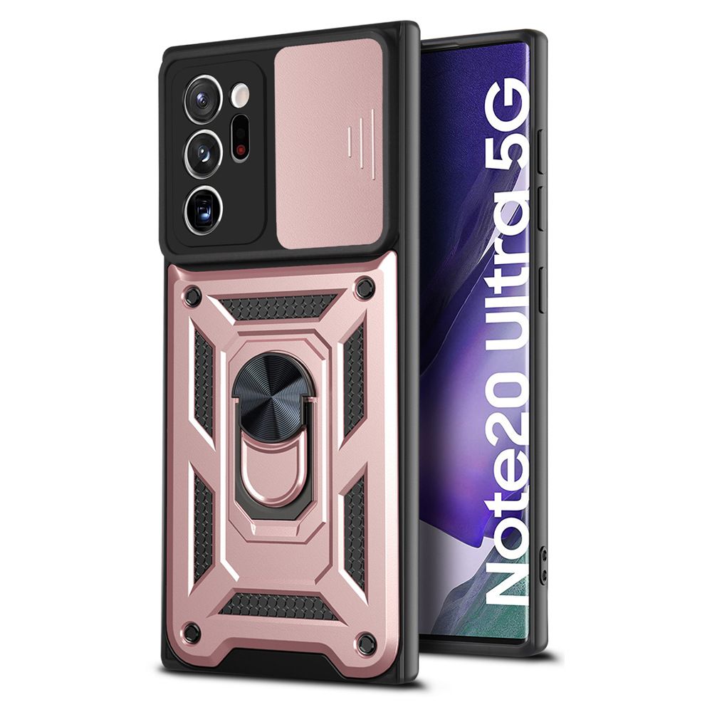 Samsung Galaxy Note20 Ultra Phone Case with Sliding Camera Cover,Heavy Duty Rugged Military Grade Shockproof Built-in 360° Magnetic Stand Holder