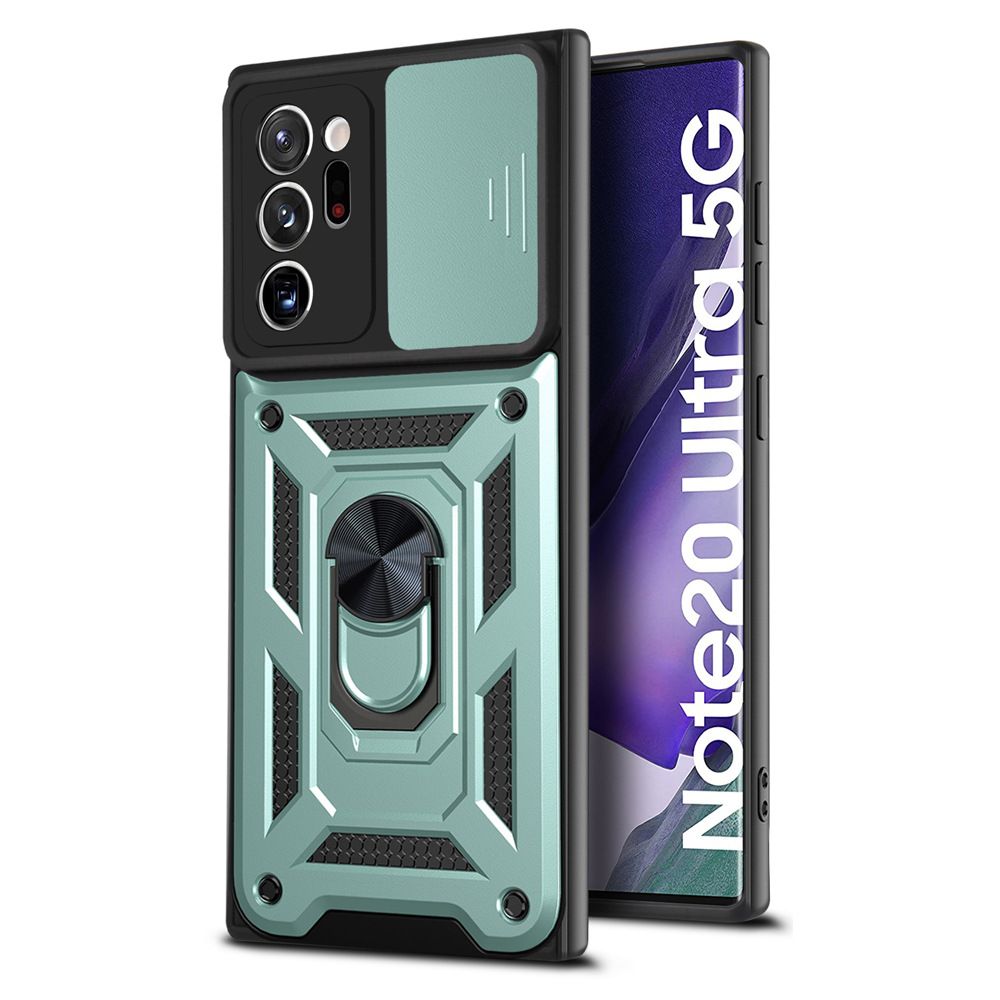 Samsung Galaxy Note20 Ultra Phone Case with Sliding Camera Cover,Heavy Duty Rugged Military Grade Shockproof Built-in 360° Magnetic Stand Holder