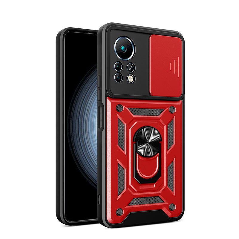 Infinix Note 11 Pro/Note 11S Phone Case with Sliding Camera Cover,Heavy Duty Rugged Military Grade Shockproof Built-in 360° Magnetic Stand Holder