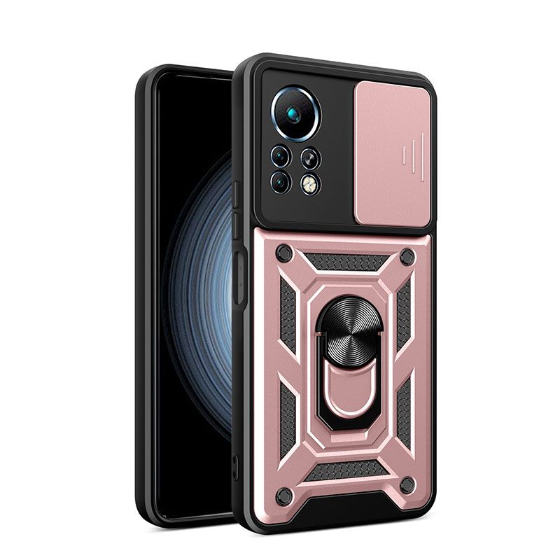 Infinix Note 11 Pro/Note 11S Phone Case with Sliding Camera Cover,Heavy Duty Rugged Military Grade Shockproof Built-in 360° Magnetic Stand Holder