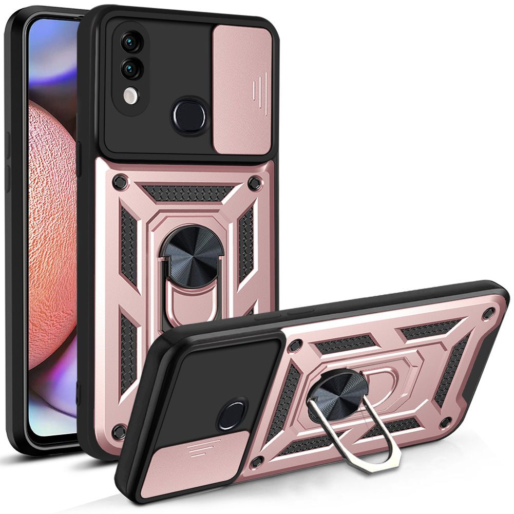 Samsung Galaxy A10S Phone Case with Sliding Camera Cover,Heavy Duty Rugged Military Grade Shockproof Built-in 360° Magnetic Stand Holder