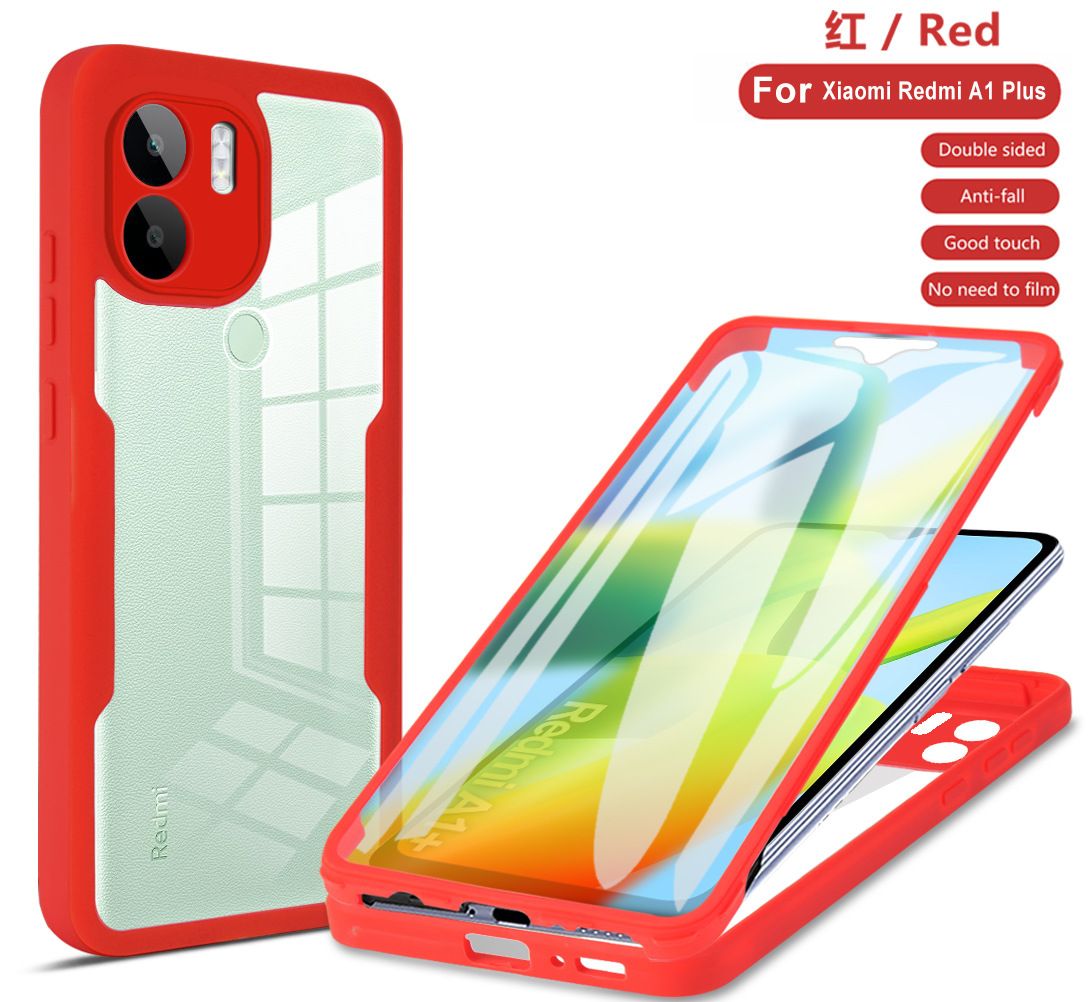 Phone Case for [Xiaomi Redmi A1 Plus] 360 Degree Full Protection Transparent Back Cover Built-in Screen Protector