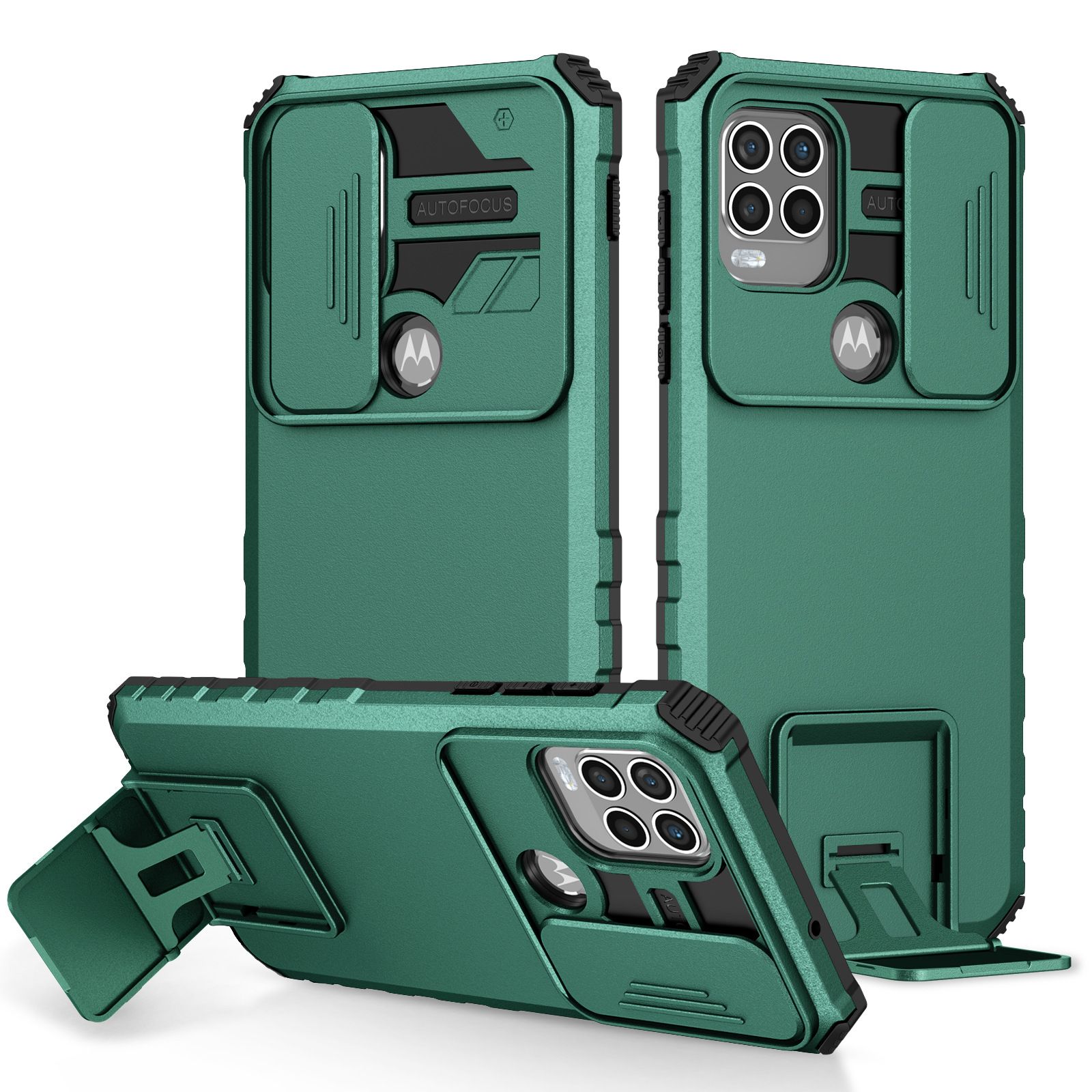 Phone Case For Motorola G Stylus 5G With Slide Camera Lens Cover Shockproof Armor Kickstand Case