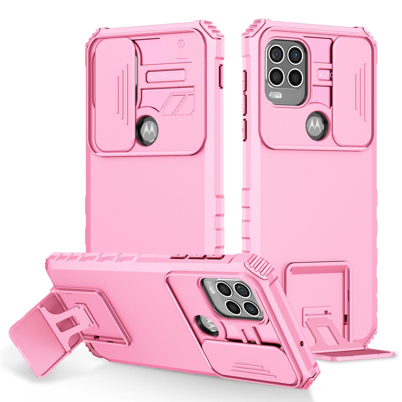Phone Case For Motorola G Stylus 5G With Slide Camera Lens Cover Shockproof Armor Kickstand Case