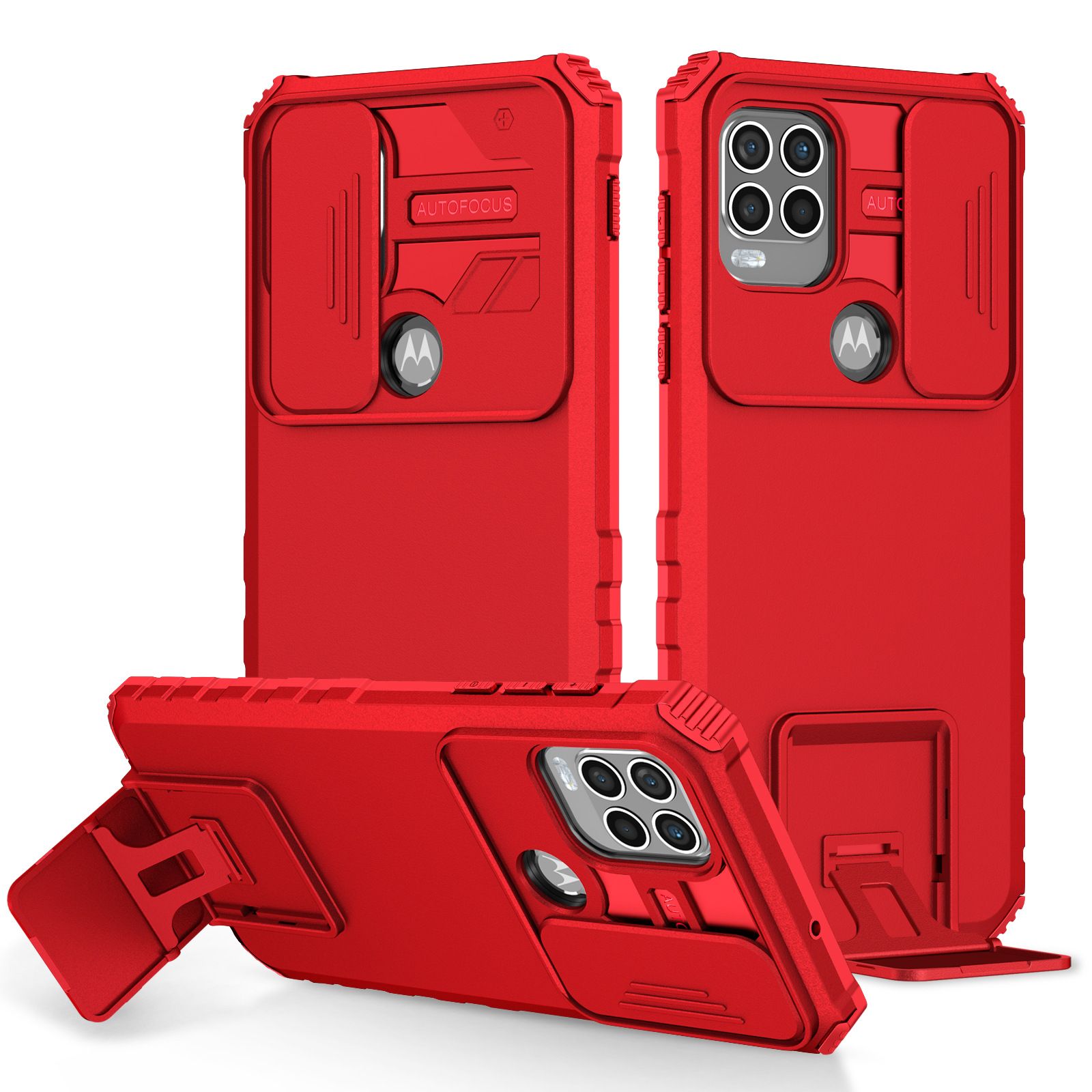 Phone Case For Motorola G Stylus 5G With Slide Camera Lens Cover Shockproof Armor Kickstand Case