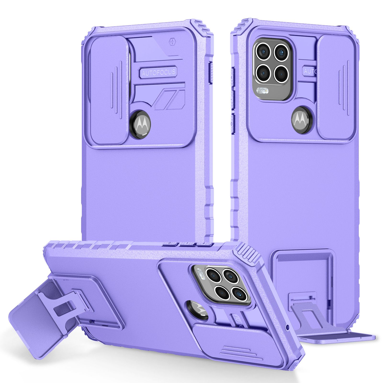 Phone Case For Motorola G Stylus 5G With Slide Camera Lens Cover Shockproof Armor Kickstand Case