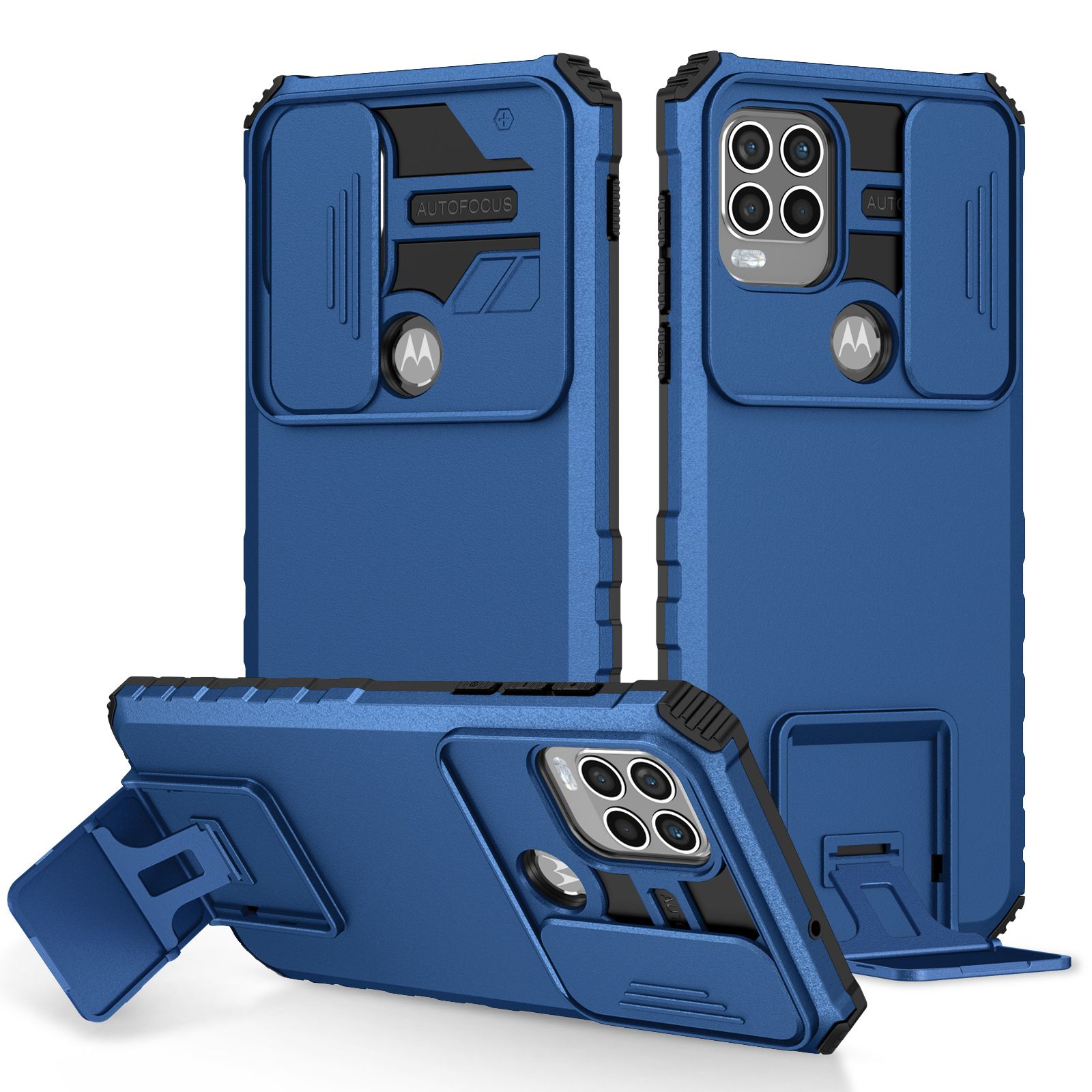 Phone Case For Motorola G Stylus 5G With Slide Camera Lens Cover Shockproof Armor Kickstand Case