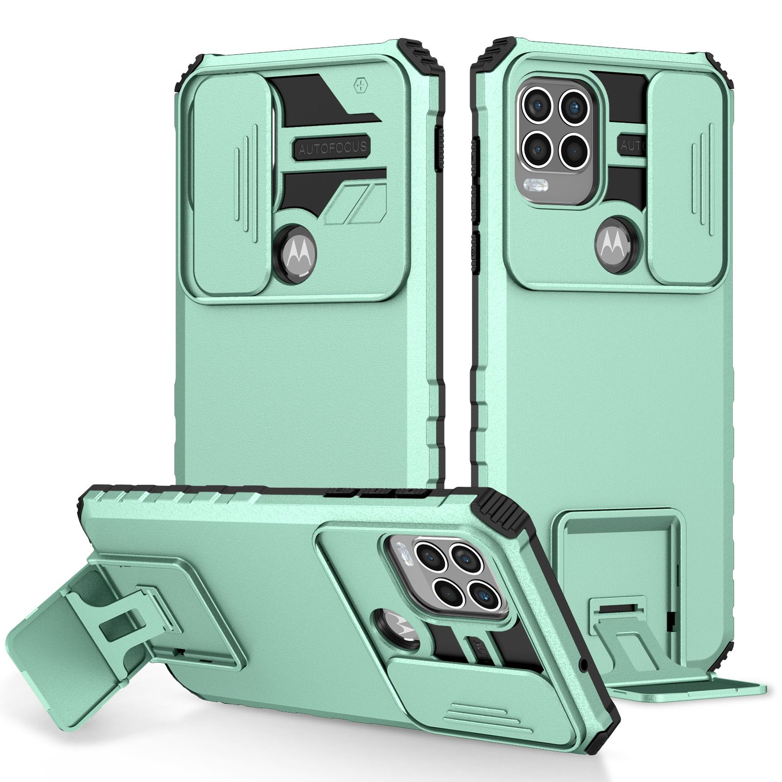 Phone Case For Motorola G Stylus 5G With Slide Camera Lens Cover Shockproof Armor Kickstand Case