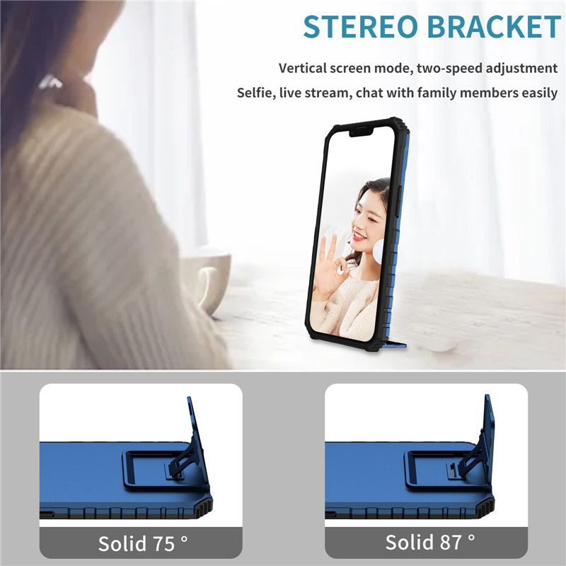 Phone Case For Infinix Hot 11s NFC With Slide Camera Lens Cover Shockproof Armor Kickstand Case