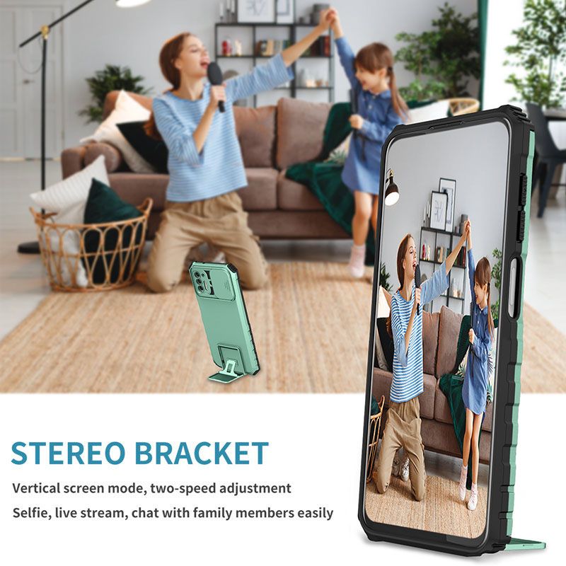 Phone Case For Motorola G Stylus 2021 With Slide Camera Lens Cover Shockproof Armor Kickstand Case