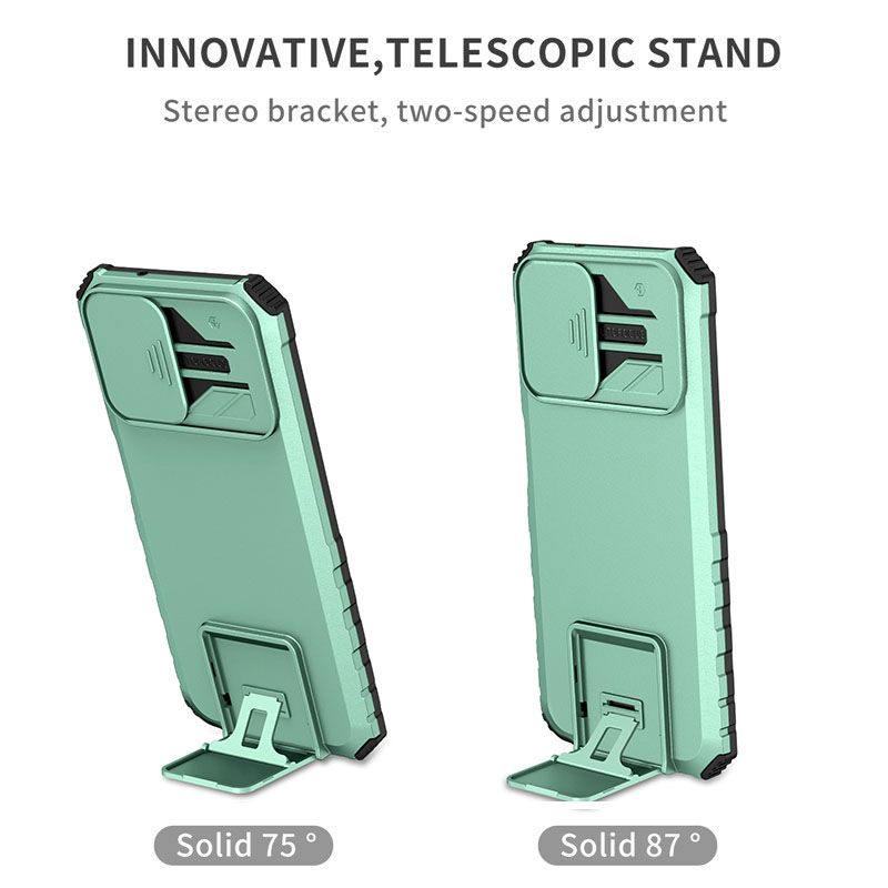 Phone Case For Motorola G Stylus 2021 With Slide Camera Lens Cover Shockproof Armor Kickstand Case