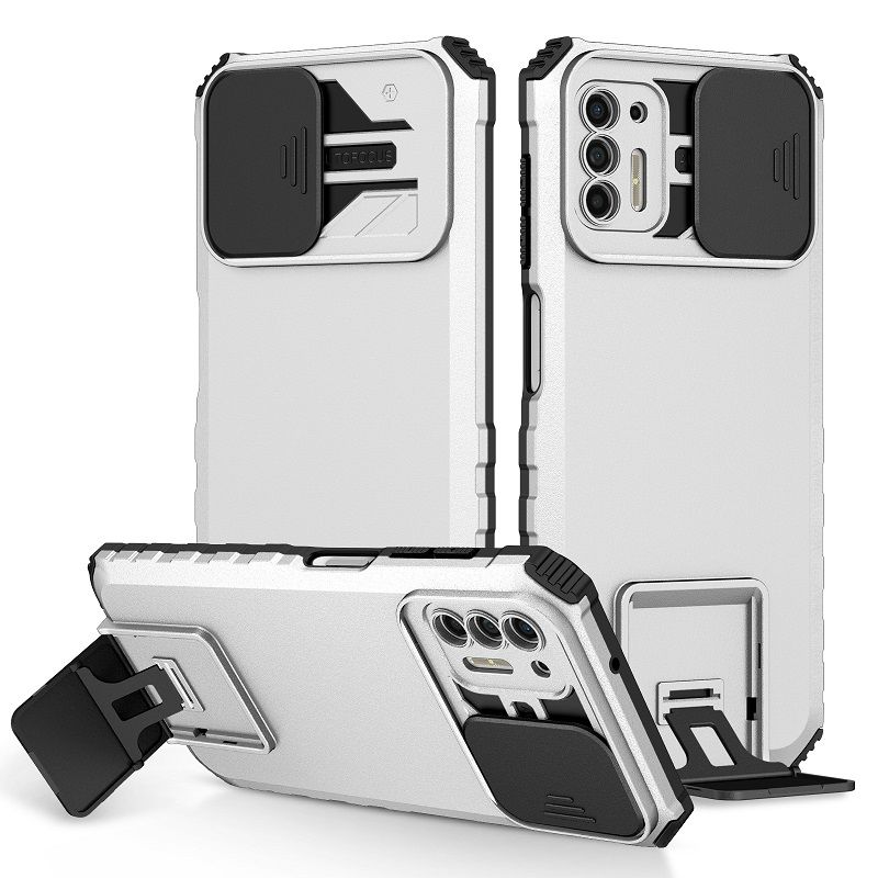Phone Case For Motorola G Stylus 2021 With Slide Camera Lens Cover Shockproof Armor Kickstand Case