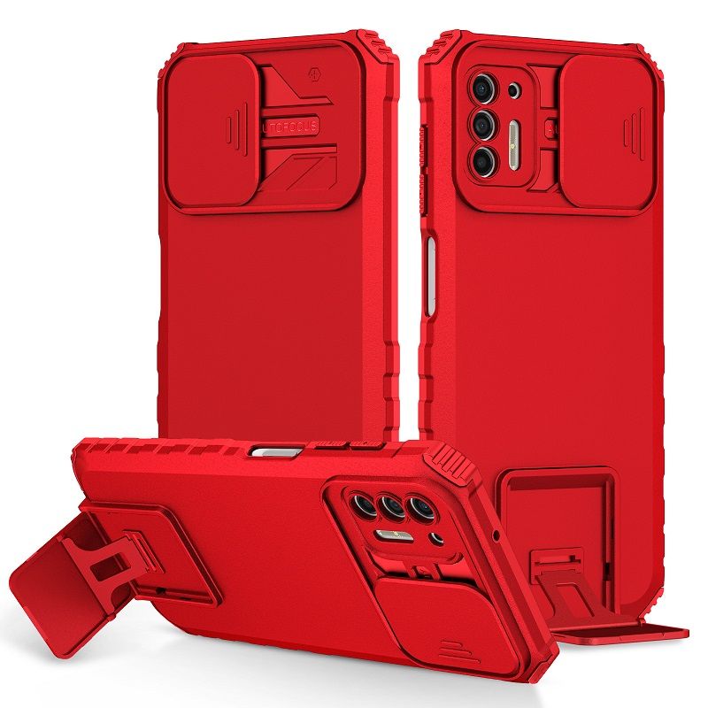 Phone Case For Motorola G Stylus 2021 With Slide Camera Lens Cover Shockproof Armor Kickstand Case
