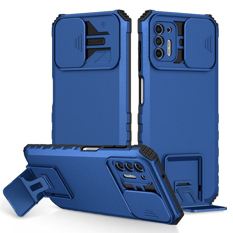 Phone Case For Motorola G Stylus 2021 With Slide Camera Lens Cover Shockproof Armor Kickstand Case