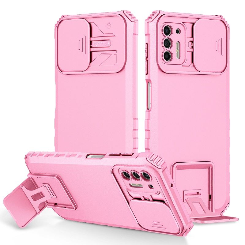 Phone Case For Motorola G Stylus 2021 With Slide Camera Lens Cover Shockproof Armor Kickstand Case