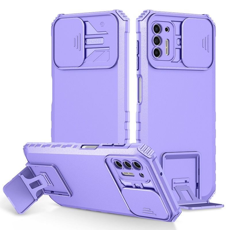 Phone Case For Motorola G Stylus 2021 With Slide Camera Lens Cover Shockproof Armor Kickstand Case