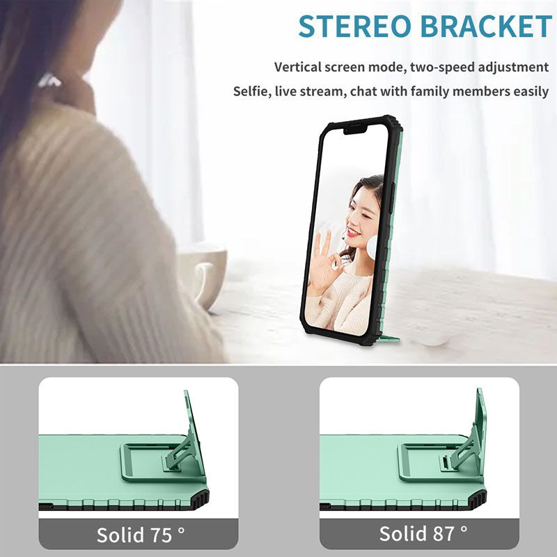 Phone Case For Vivo Y17S With Slide Camera Lens Cover Shockproof Armor Kickstand Case