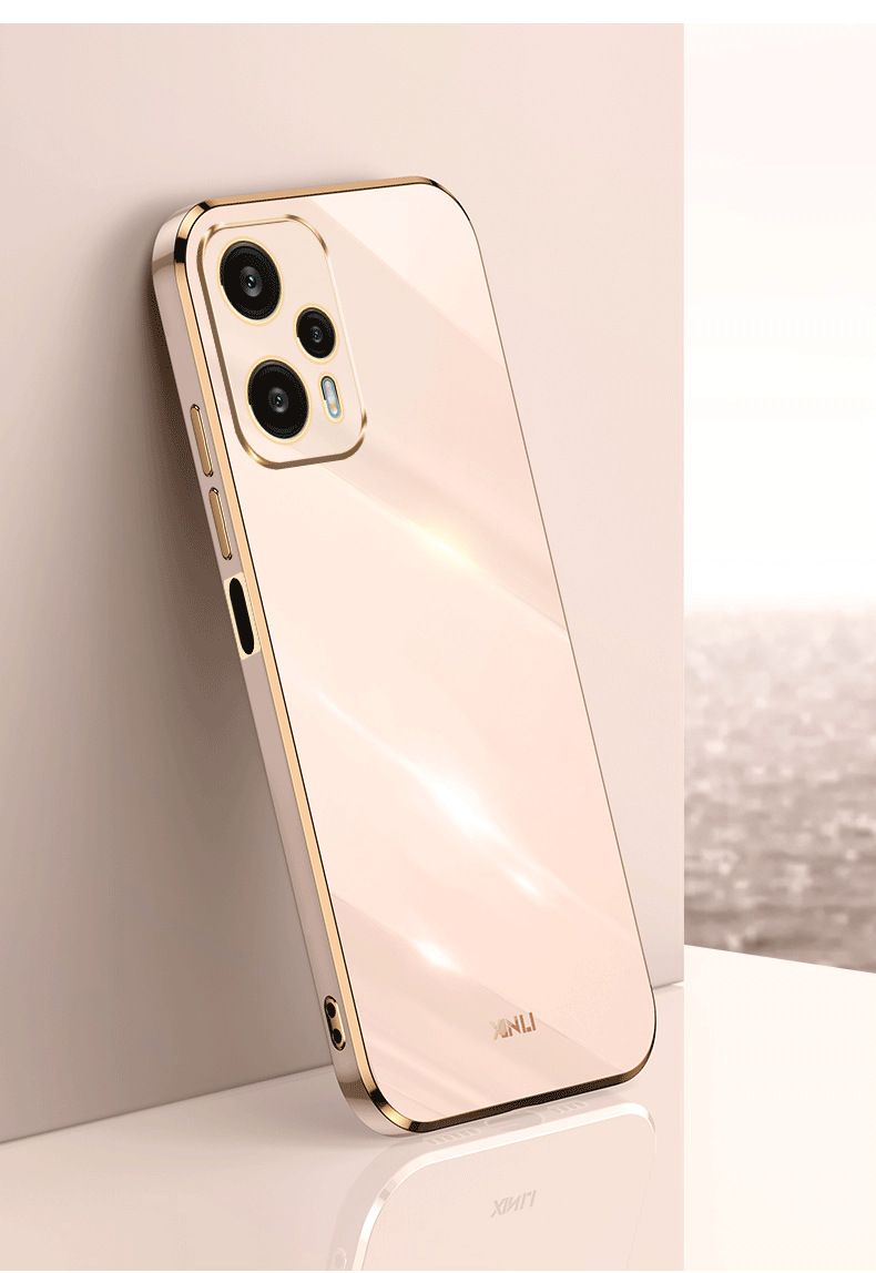Phone Case for Xiaomi Poco F5 Pro Shockproof Bumper Colourful Straight Edge Plating Silicone Cover