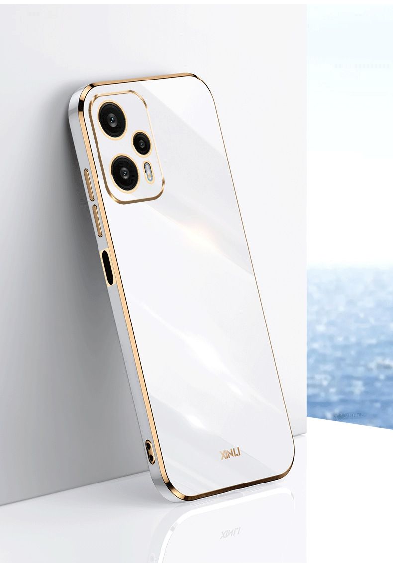 Phone Case for Xiaomi Poco F5 Pro Shockproof Bumper Colourful Straight Edge Plating Silicone Cover